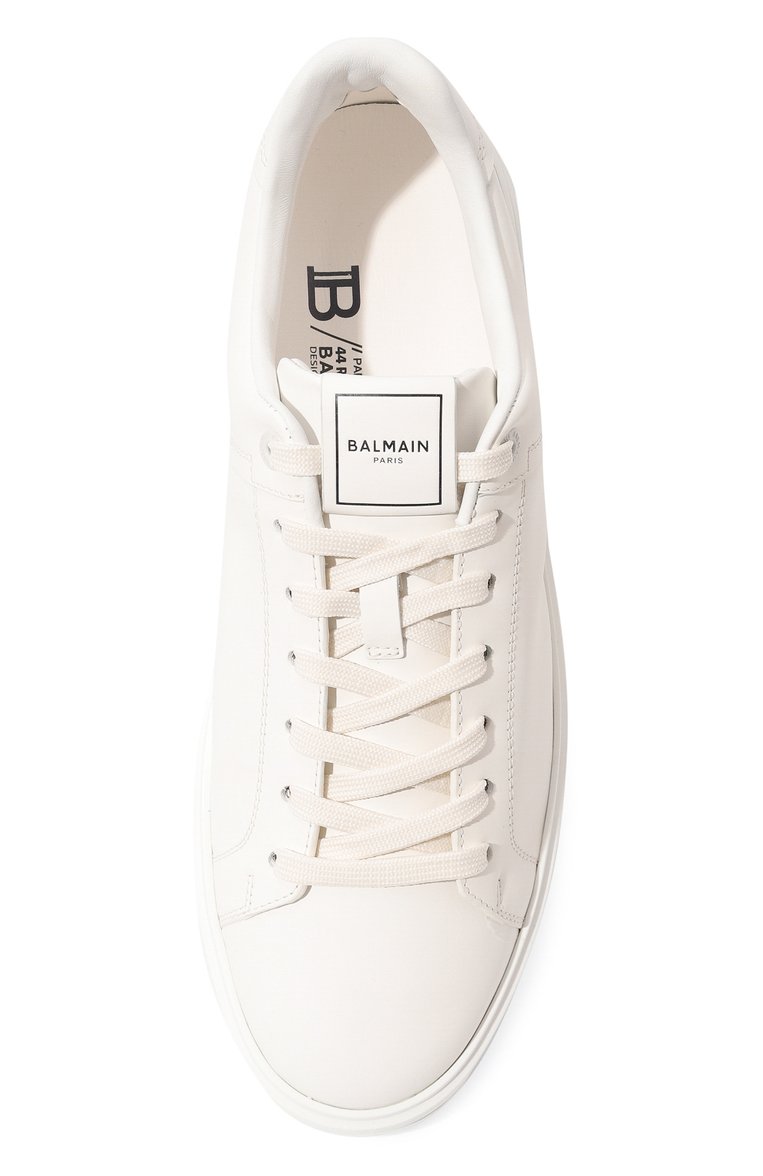 Мужские кожаные кеды b-court BALMAIN белого цвета, арт. BM0VI288/LVTR | Фото 6 (Подошва: Массивная; Материал внутренний: Натуральная кожа; Материал утеплителя: Без утеплителя; Стили: Классический; Материал внешний: Натуральная кожа; Кросс-КТ: Низкие)