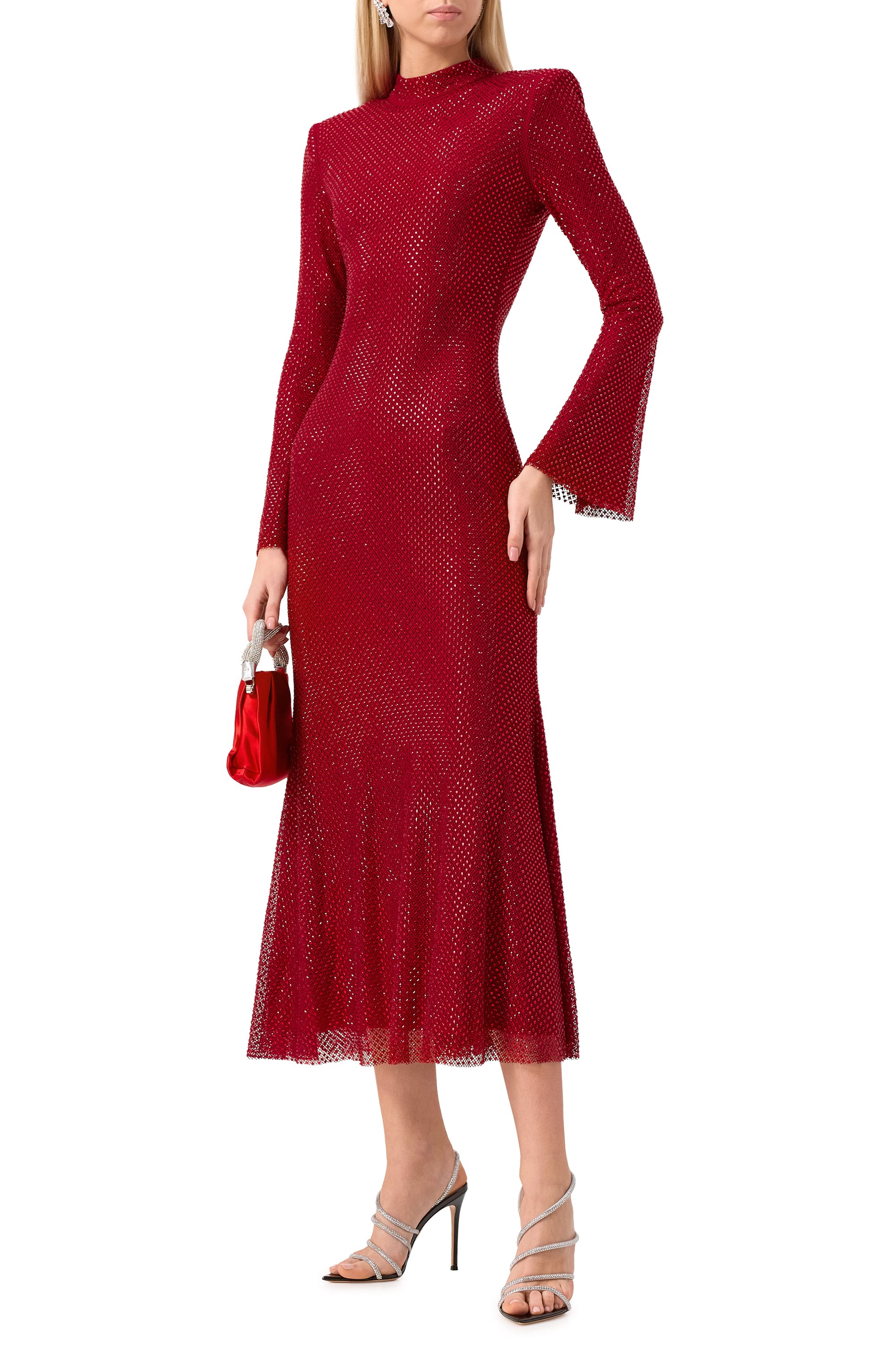 Платье с отделкой стразами SELF-PORTRAIT, арт. SC24-013M-R, фото 2