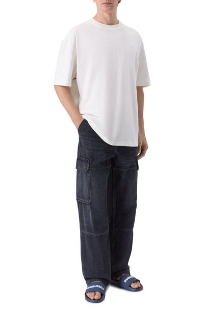 Шлепанцы DSQUARED2 темно-синего цвета по цене 25500 руб., арт. FSM0085/17208869, фото 2 Шлепанцы DSQUARED2, арт. FSM0085/17208869, фото 2