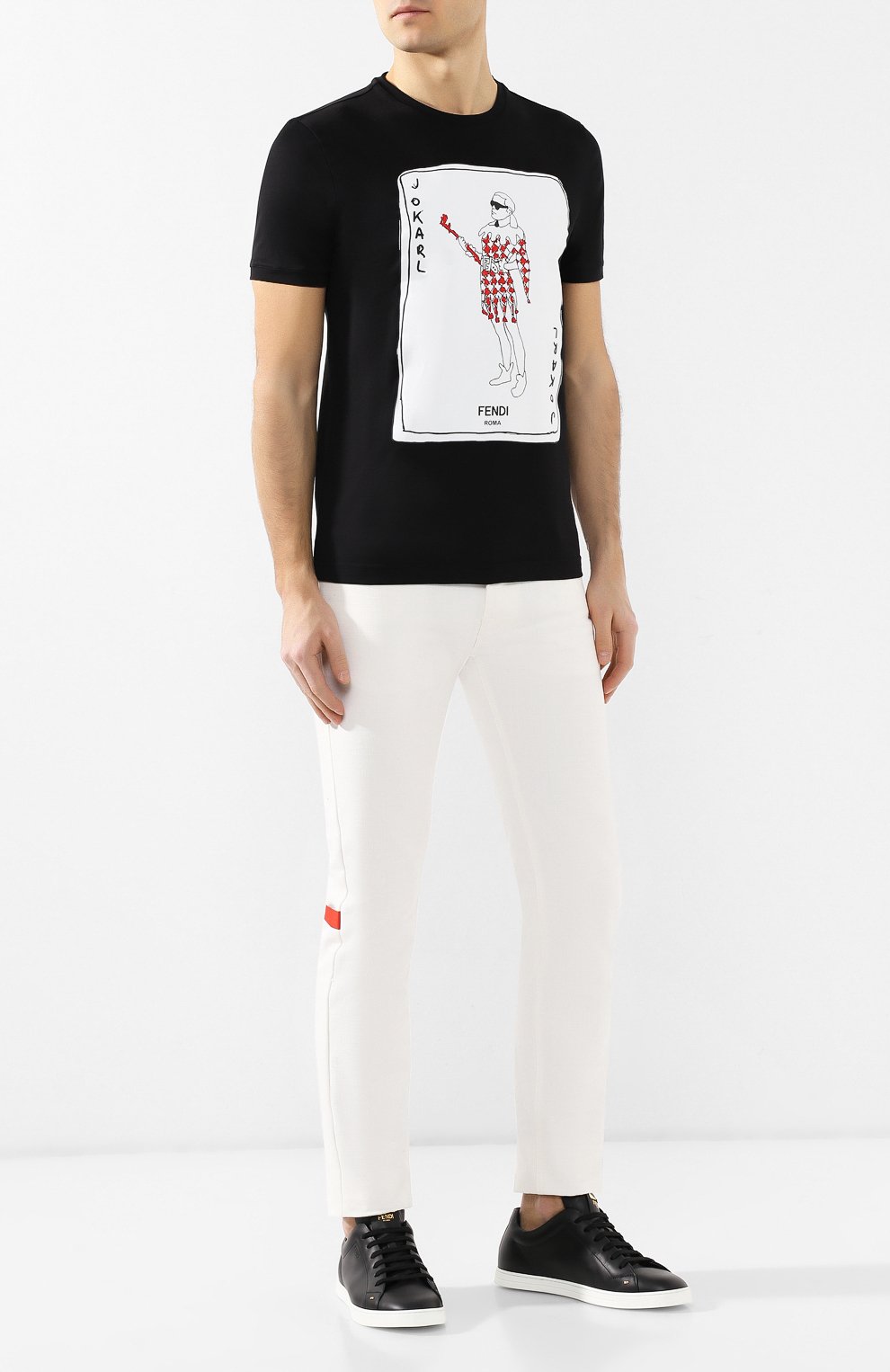 Кожаные кеды с отделкой bag bugs FENDI черного цвета по цене 64000 руб., арт. 7E1075 NA7, фото 2 Кожаные кеды с отделкой bag bugs FENDI, арт. 7E1075 NA7, фото 2