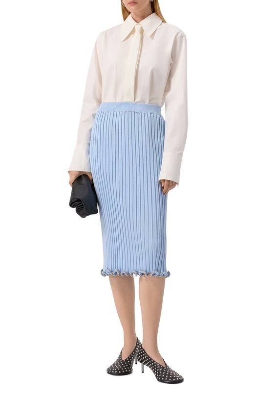 Хлопковая рубашка Jil Sander J03DL0196-J45002 Кремовый  J03DL0196-J45002 Фото 2