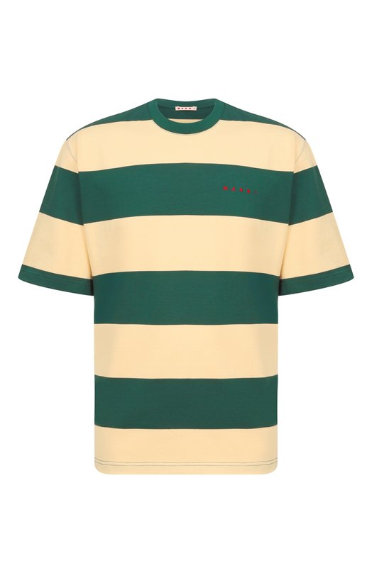 Хлопковая футболка Marni HUMU0287S0/UTC580 Зелёный HUMU0287S0/UTC580