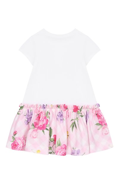 Хлопковое платье MONNALISA светло-розового цвета по цене 16800 руб., арт. 11G922NP, фото 2 Хлопковое платье MONNALISA, арт. 11G922NP, фото 2