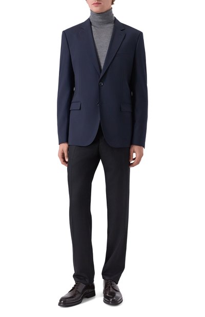 Шерстяной пиджак HUGO темно-синего цвета по цене 49950 руб., арт. 50546616, фото 3 Шерстяной пиджак HUGO, арт. 50546616, фото 3