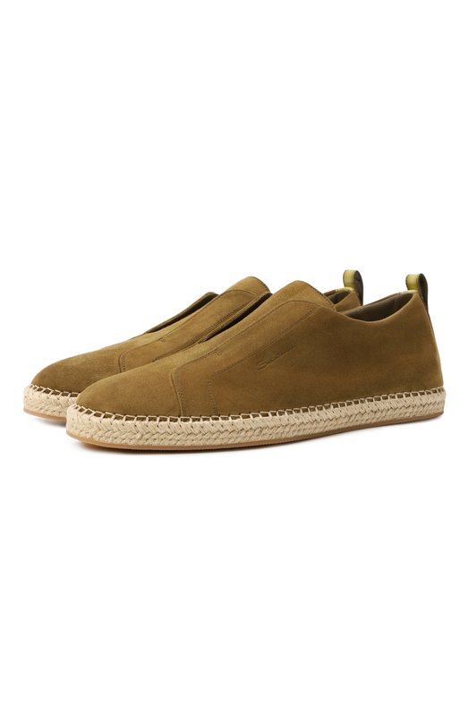 Замшевые эспадрильи Cleanic Santoni MBCG22091PBTTAYX Хаки MBCG22091PBTTAYX
