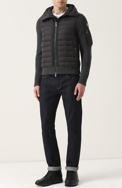 Шерстяной кардиган на молнии с пуховой отделкой MONCLER, арт. C2-091-94028-00-94789, фото 2