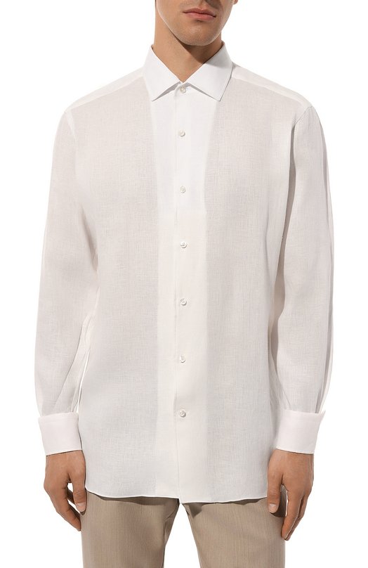 Льняная рубашка Zegna UBX30A5/SR03802 Белый  UBX30A5/SR03802 Фото 3