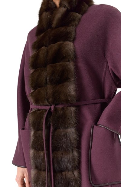 Кашемировое пальто с отделкой из меха соболя SABLEFUR, арт. 72213-SB-12, фото 5