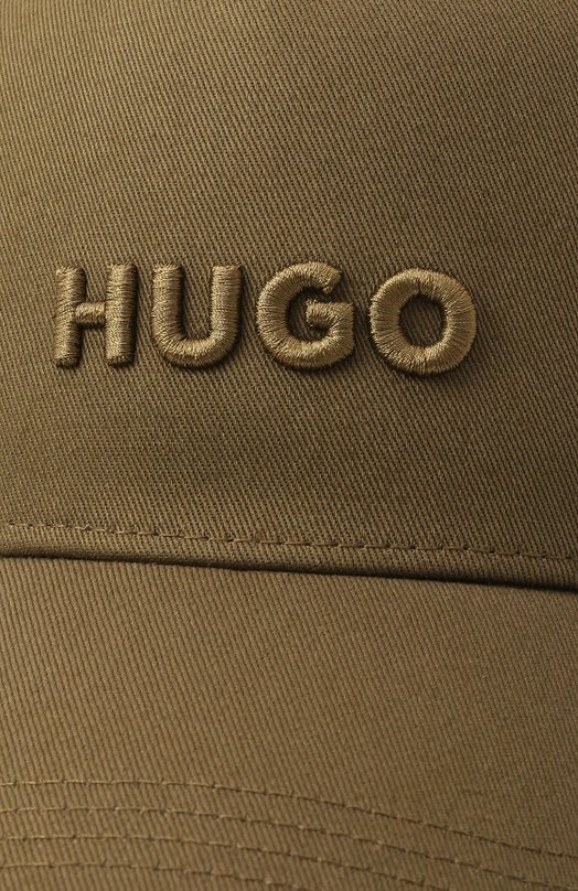 Хлопковая бейсболка HUGO 50533410 Хаки  50533410 Фото 4