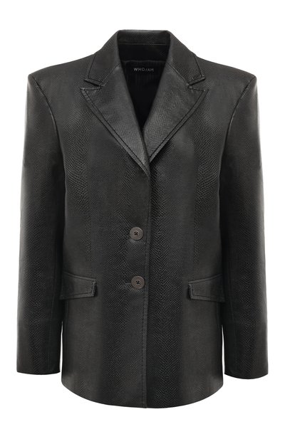 Женский жакет из экокожи WHO_AM, арт. FJ2-SV2210-BLK/S