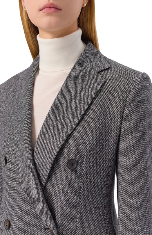 Жакет из хлопка и вискозы Max Mara Studio B0SH Серый  B0SH Фото 5