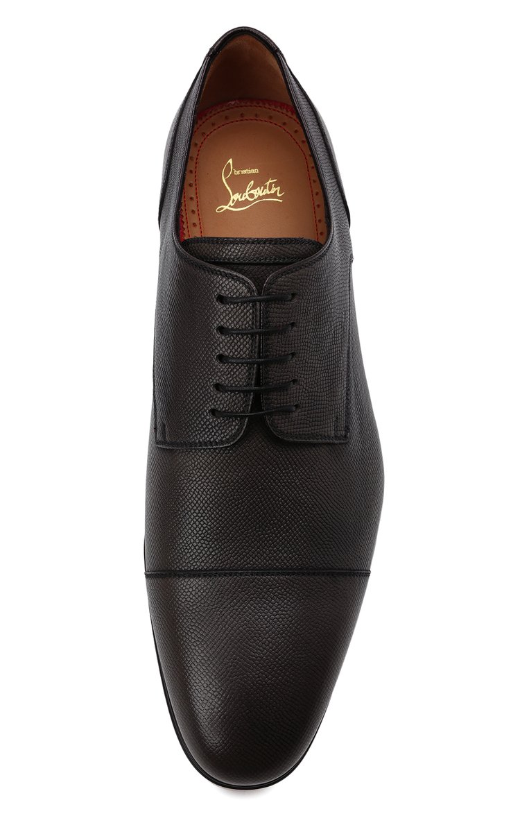 Мужские кожаные дерби surcity CHRISTIAN LOUBOUTIN темно-серого цвета, арт. 3210464/SURCITY FLAT | Фото 5 (Материал внешний: Кожа; Материал внутренний: Натуральная кожа; Материал сплава: Проставлено; Нос: Не проставлено; Стили: Классический)