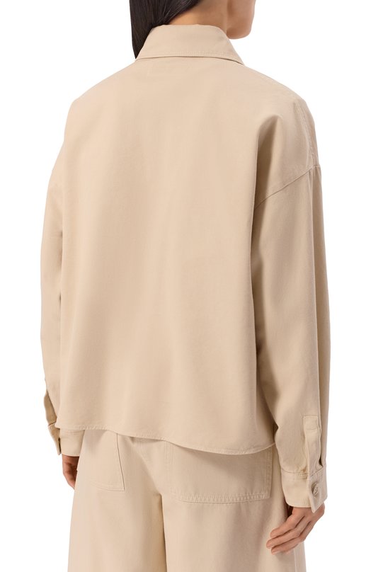 Хлопковая рубашка Weekend Max Mara RADENTE Кремовый  RADENTE Фото 4