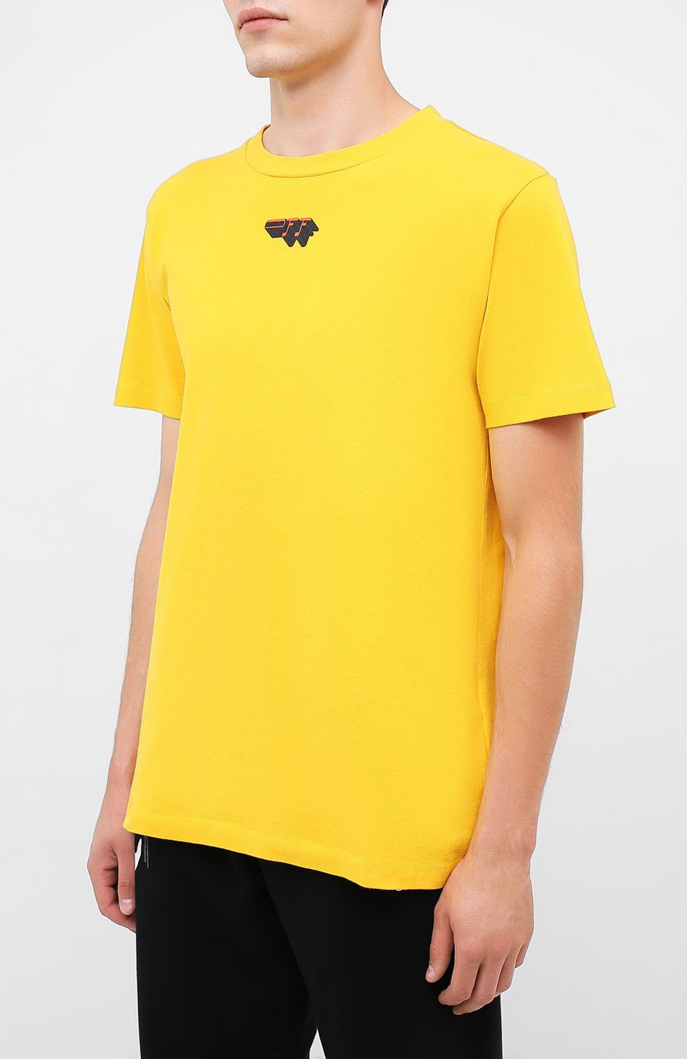 Хлопковая футболка OFF-WHITE желтого цвета по цене 29950 руб., арт. 0MAA027E20JER0121810, фото 3 Хлопковая футболка OFF-WHITE, арт. 0MAA027E20JER0121810, фото 3