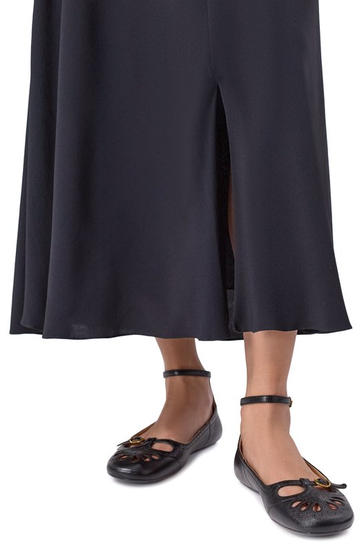 Кожаные балетки Misty Chloé CH25W14VUN Чёрный  CH25W14VUN Фото 2