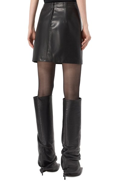 Кожаная юбка LESYANEBO черного цвета по цене 72000 руб., арт. LN09H-0502L_OZ, фото 4 Кожаная юбка LESYANEBO, арт. LN09H-0502L_OZ, фото 4