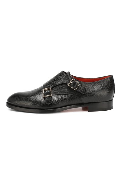 Кожаные монки SANTONI черного цвета по цене 65850 руб., арт. WURV55848BJ4CHKTN01, фото 3 Кожаные монки SANTONI, арт. WURV55848BJ4CHKTN01, фото 3
