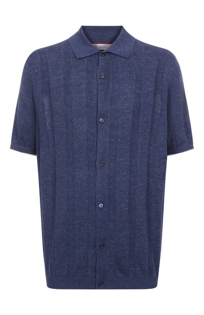 Мужская рубашка изо льна и хлопка BRUNELLO CUCINELLI, арт. M2L707805