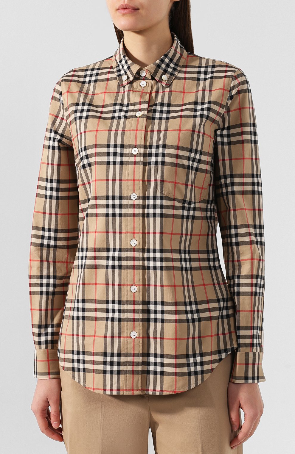 Хлопковая блузка BURBERRY, арт. 8009033, фото 3