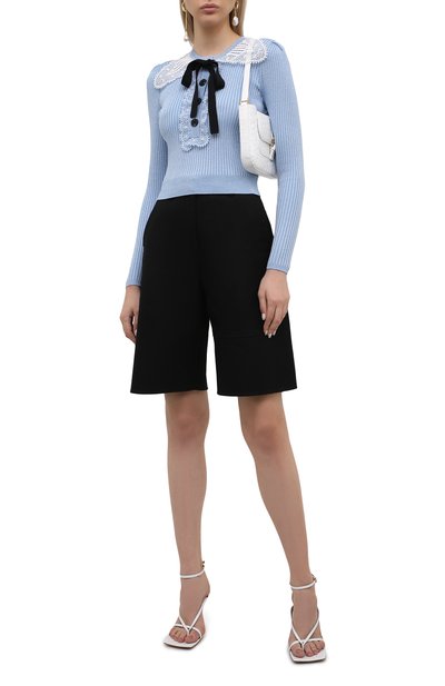 Пуловер SELF-PORTRAIT голубого цвета по цене 29450 руб., арт. PF21-078T, фото 2 Пуловер SELF-PORTRAIT, арт. PF21-078T, фото 2