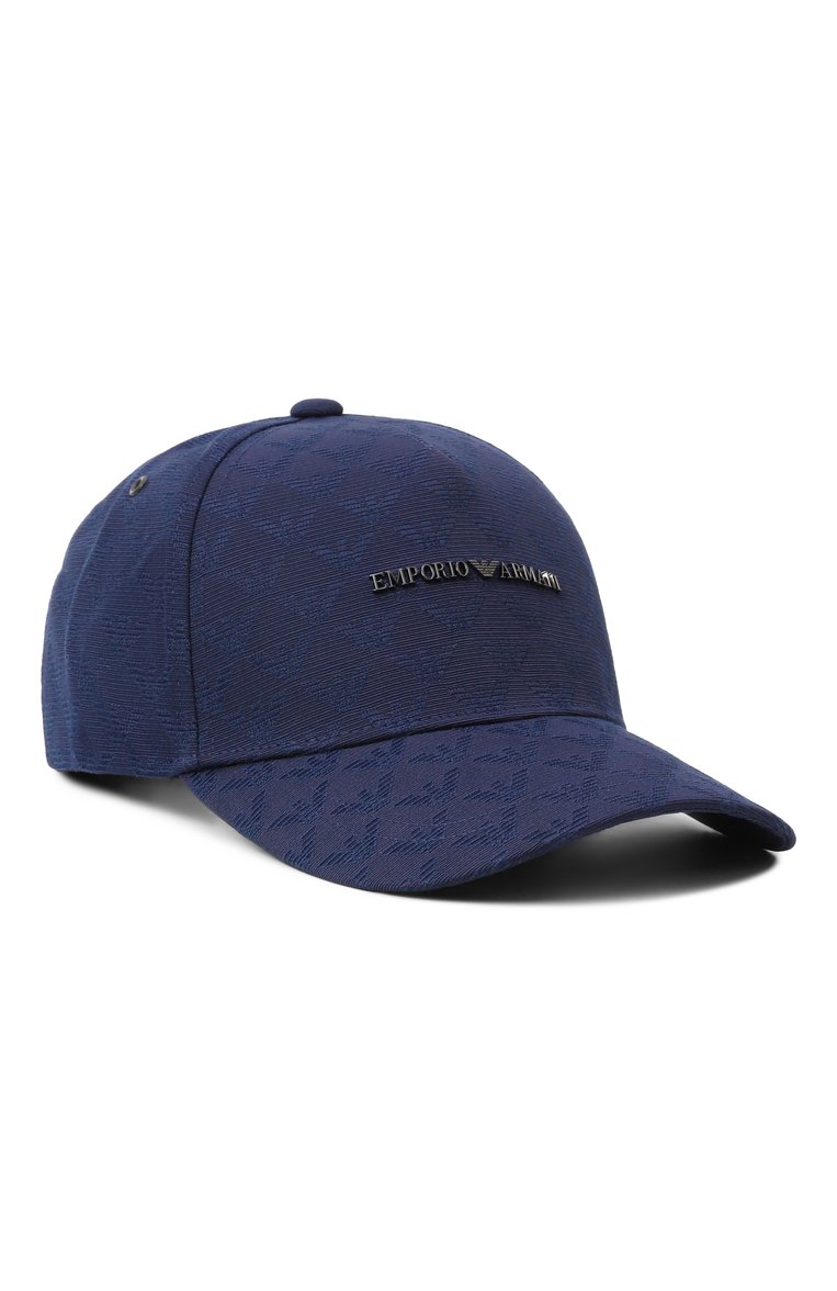 Мужская бейсболка EMPORIO ARMANI синего цвета, арт. 627924/CC985 | Фото 1 (Нос: Не проставлено; Материал: Хлопок, Текстиль, Синтетический материал)