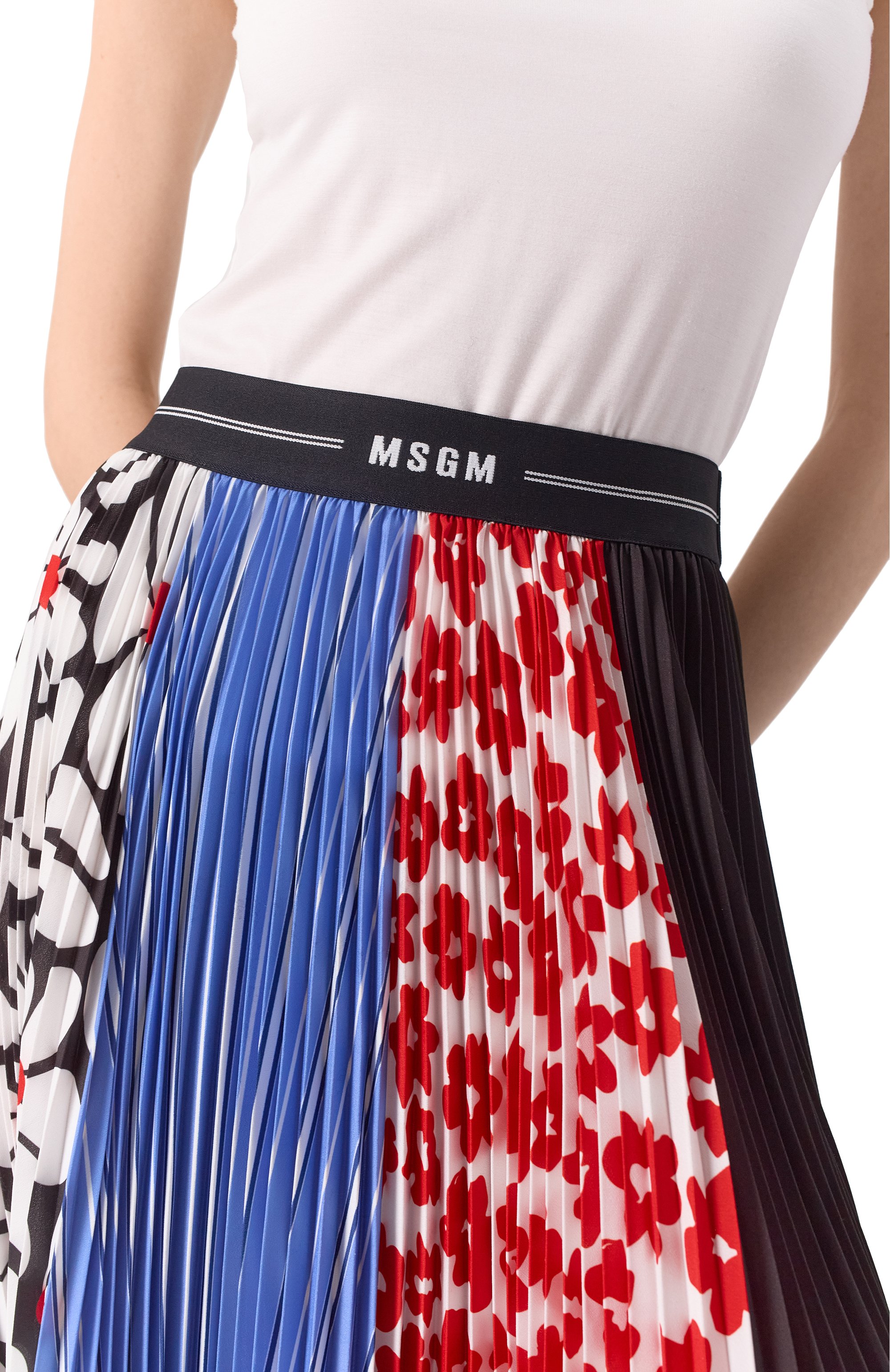 Плиссированная юбка MSGM разноцветного цвета по цене 55750 руб., арт. 3841MDD25P/257265, фото 5 Плиссированная юбка MSGM, арт. 3841MDD25P/257265, фото 5