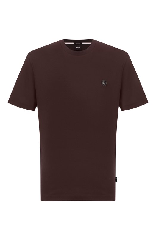 Хлопковая футболка BOSS 50555844 Коричневый 50555844