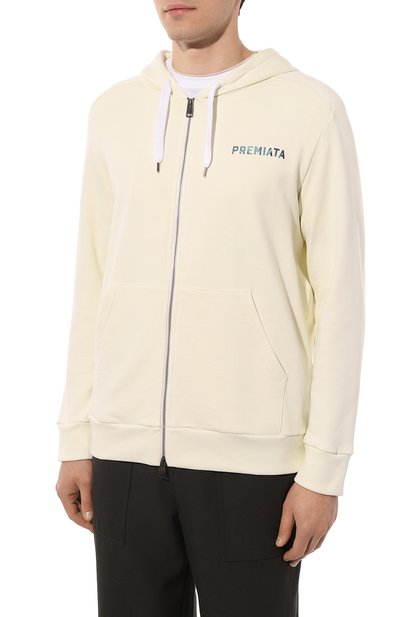 Хлопковая толстовка PREMIATA кремового цвета по цене 29000 руб., арт. PW23_51PD, фото 3 Хлопковая толстовка PREMIATA, арт. PW23_51PD, фото 3