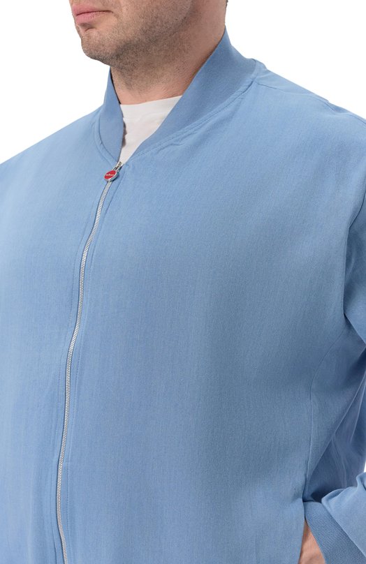 Хлопковый бомбер Kiton UG0001H09695 Голубой  UG0001H09695 Фото 5