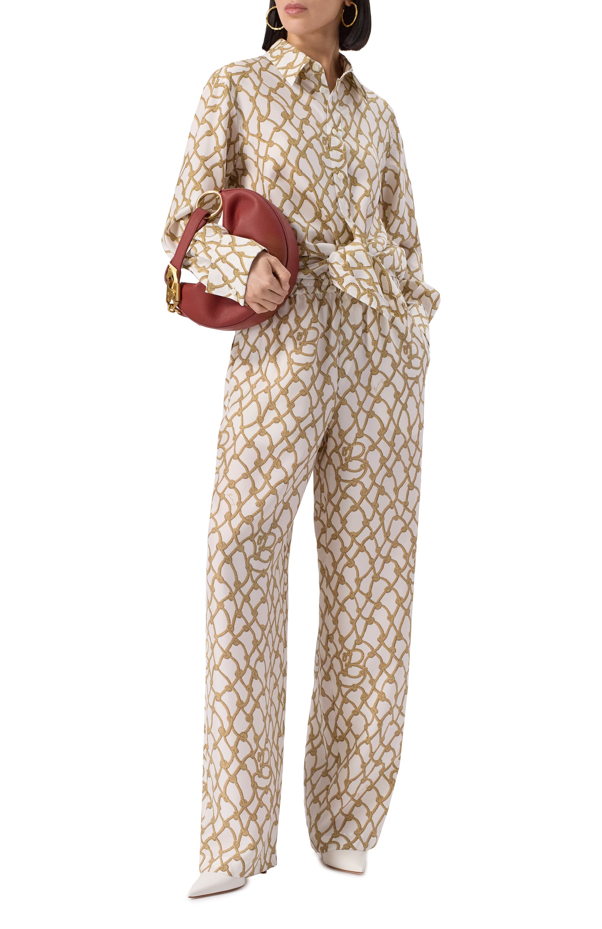 Шелковые брюки BURBERRY бежевого цвета по цене 190500 руб., арт. 8107048, фото 2 Шелковые брюки BURBERRY, арт. 8107048, фото 2