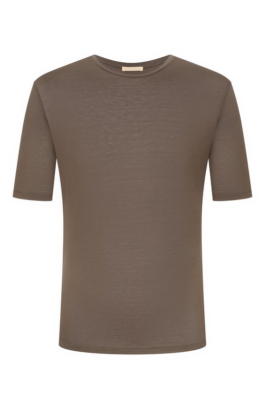 Футболка из шелка и хлопка 12 STOREEZ 137283 Коричневый 137283