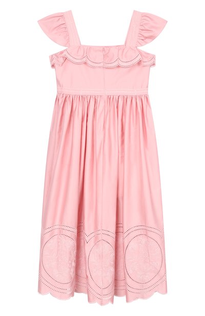 Хлопковый сарафан ELIE SAAB JUNIOR розового цвета по цене 119000 руб., арт. EFAB100 MX MC/TS0724 RIC05_001, фото 2 Хлопковый сарафан ELIE SAAB JUNIOR, арт. EFAB100 MX MC/TS0724 RIC05_001, фото 2