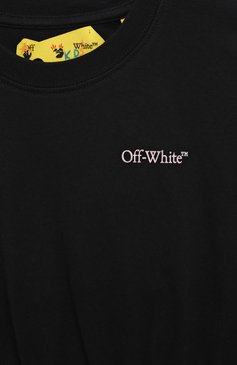 Детский хлопковый топ OFF-WHITE черного цвета, арт. 0GAA005S24JER001/4-10 | Фото 3 (Рукава: Короткие; Девочки Кросс-КТ: топ-одежда; Материал сплава: Проставлено; Материал внешний: Хлопок; Драгоценные камни: Проставлено; Ростовка одежда: 6 лет | 116 см, 8 лет | 128 см, 10 - 11 лет | 140 - 146см)