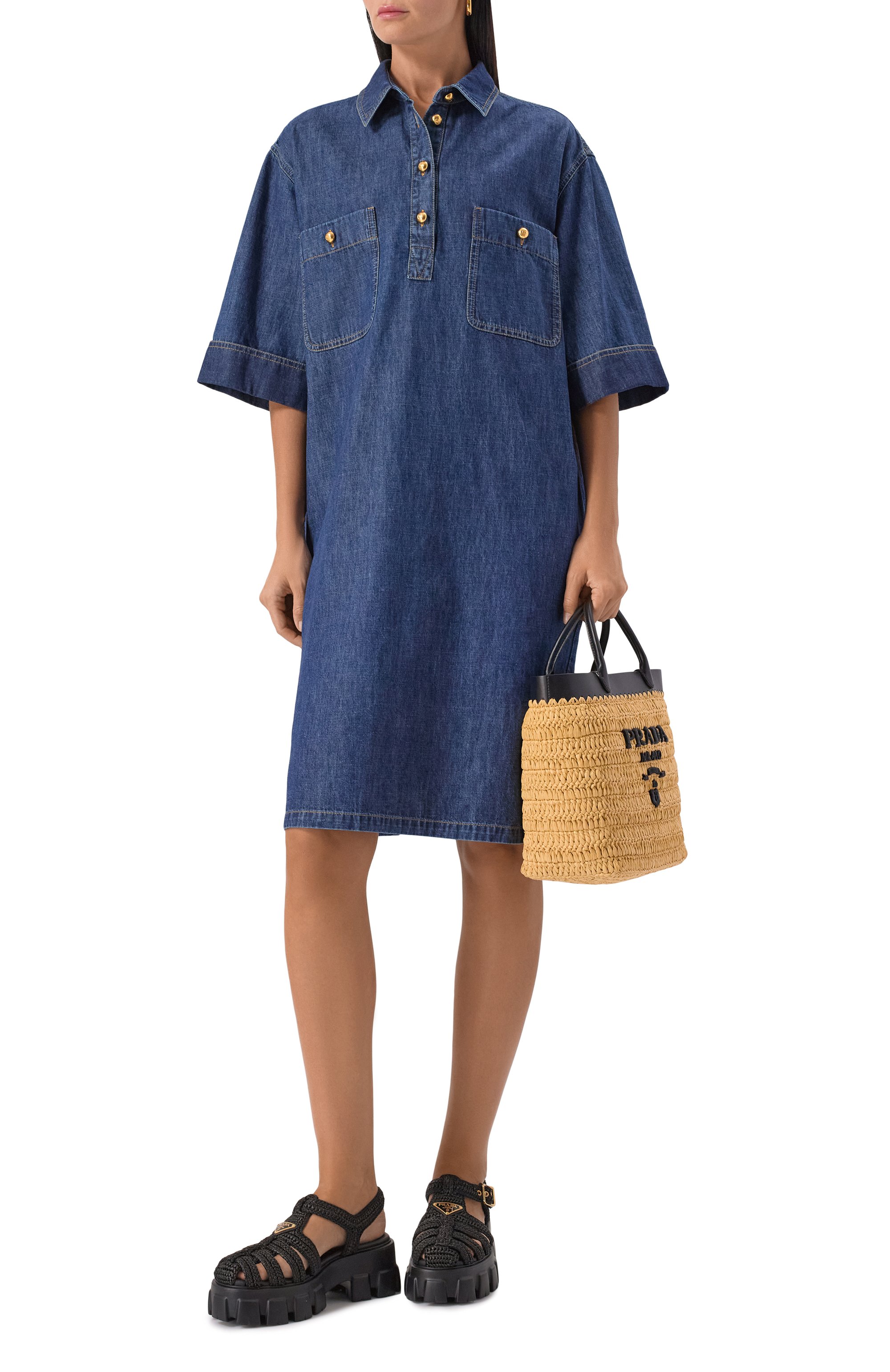 Текстильные сандалии monolith PRADA, арт. 1X138N/3L8W, фото 3