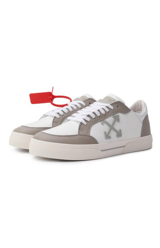 Кожаные кеды New Low Vulcanized Off-White 0MIA293S25LEA0010153 Бежевый 0MIA293S25LEA0010153