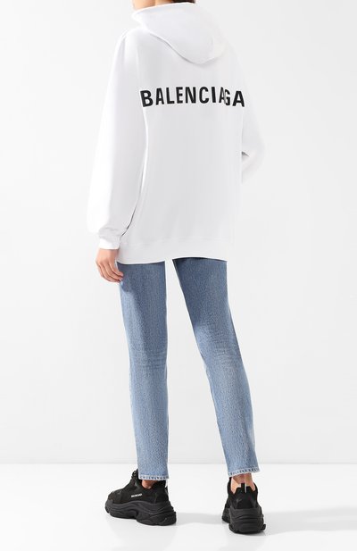 Хлопковое худи BALENCIAGA белого цвета по цене 53700 руб., арт. 556113/TAV37, фото 2 Хлопковое худи BALENCIAGA, арт. 556113/TAV37, фото 2