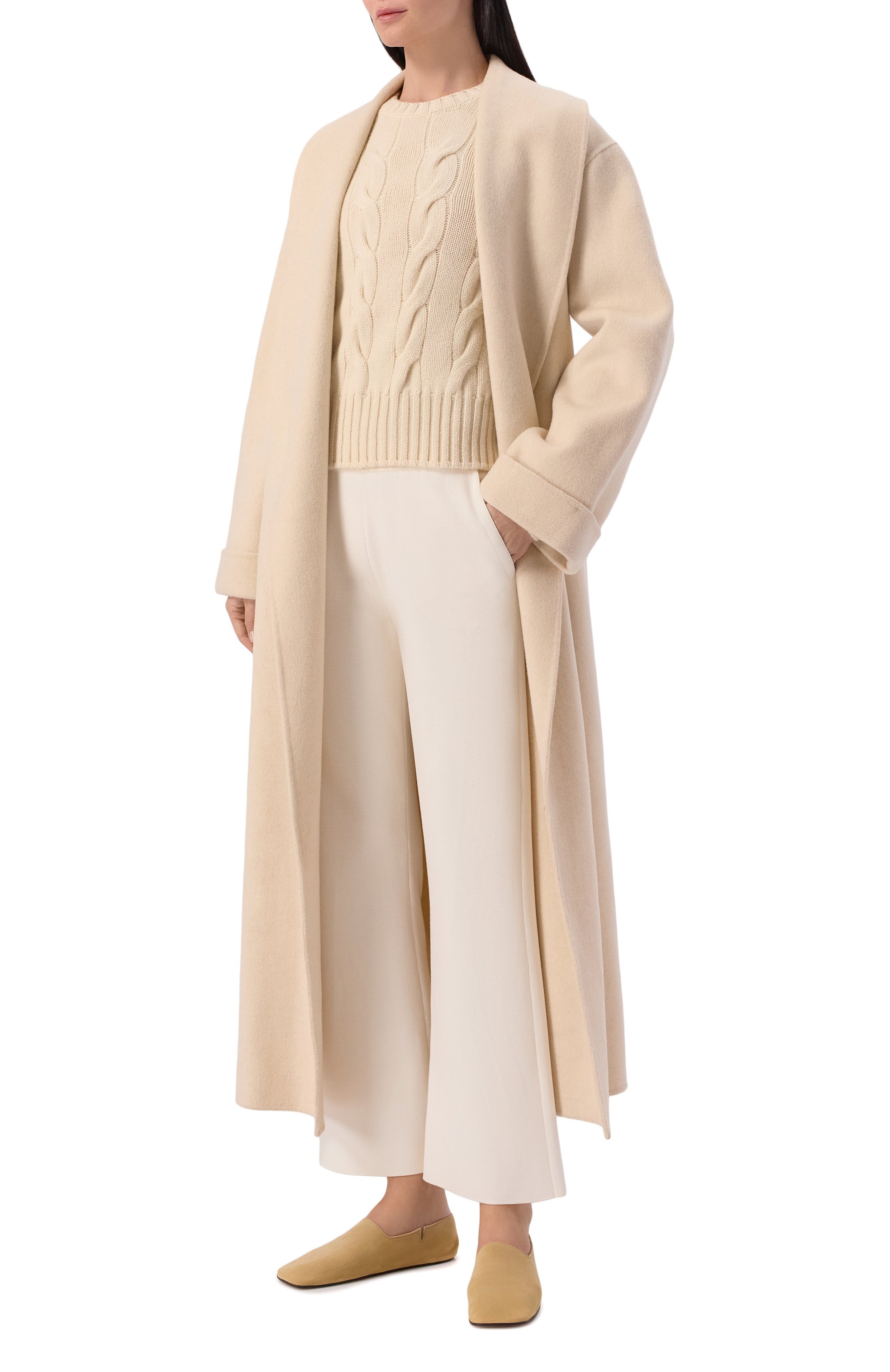 Брюки из шелка и хлопка LORO PIANA кремового цвета по цене 239000 руб., арт. FAM7808, фото 2 Брюки из шелка и хлопка LORO PIANA, арт. FAM7808, фото 2