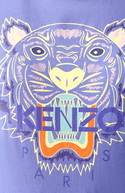 Хлопковая футболка KENZO синего цвета по цене 10900 руб., арт. FA52TS7214YB, фото 5 Хлопковая футболка KENZO, арт. FA52TS7214YB, фото 5