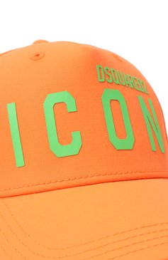 Детская хлопковая бейсболка DSQUARED2 оранжевого цвета, арт. DQ2429/D0A9J | Фото 3 (Материал сплава: Проставлено; Нос: Не проставлено; Материал: Текстиль, Хлопок)