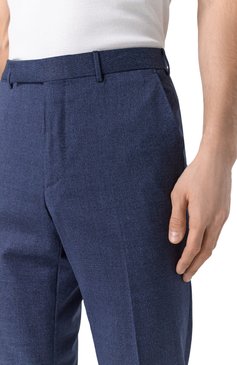 Мужские шерстяные брюки ZEGNA темно-синего цвета, арт. 75TB12/844F01A8 | Фото 5 (Материал внешний: Шерсть; Драгоценные камни: Проставлено; Длина (брюки, джинсы): Стандартные; Материал сплава: Проставлено; Стили: Классический; Случай: Формальный)