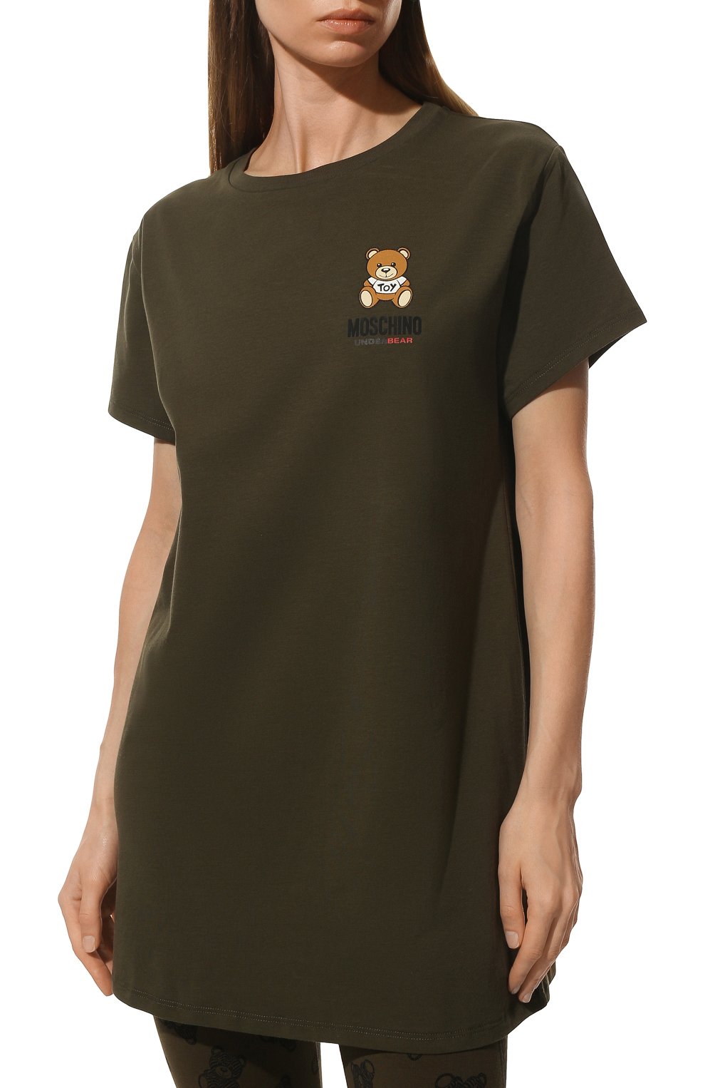 Хлопковая сорочка MOSCHINO хаки цвета по цене 17100 руб., арт. A1910/9003, фото 3 Хлопковая сорочка MOSCHINO, арт. A1910/9003, фото 3