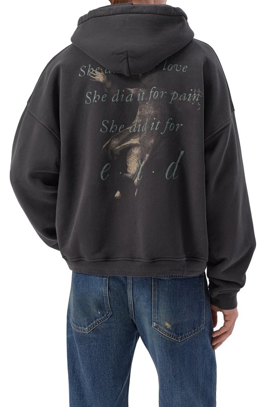 Хлопковое худи Enfants Riches Deprimes 020-484/C0TT0N Чёрный  020-484/C0TT0N Фото 4