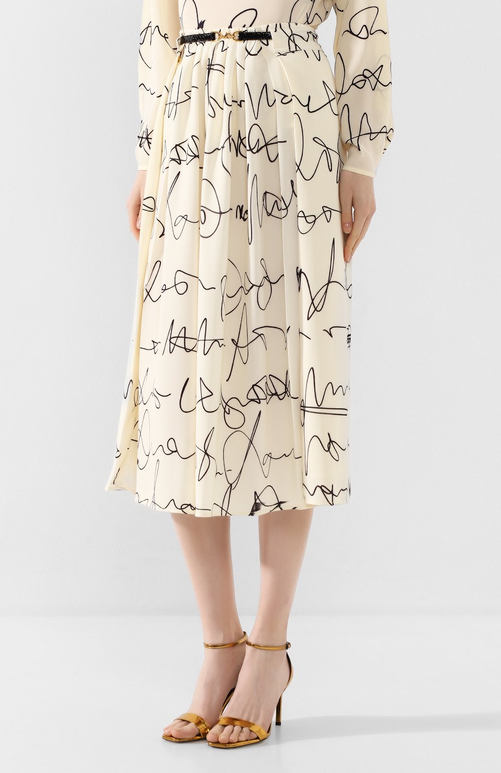 Юбка VICTORIA BECKHAM кремового цвета по цене 126000 руб., арт. 1220WSK001067B, фото 3 Юбка VICTORIA BECKHAM, арт. 1220WSK001067B, фото 3