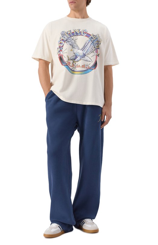 Хлопковые брюки Rhude RHPF25PA01012 Синий  RHPF25PA01012 Фото 2