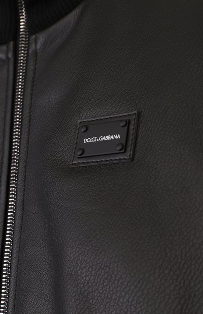 Кожаный бомбер с воротником-стойкой DOLCE & GABBANA, арт. L4JBT8/G7NLM/2-6, фото 3