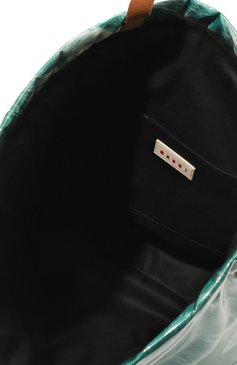 Женский сумка-тоут MARNI зеленого цвета, арт. SHMP0099U0/P5788 | Фото 5 (Сумки-технические: Сумки-шопперы; Материал сплава: Проставлено; Драгоценные камни: Проставлено; Материал: Экокожа; Размер: large)