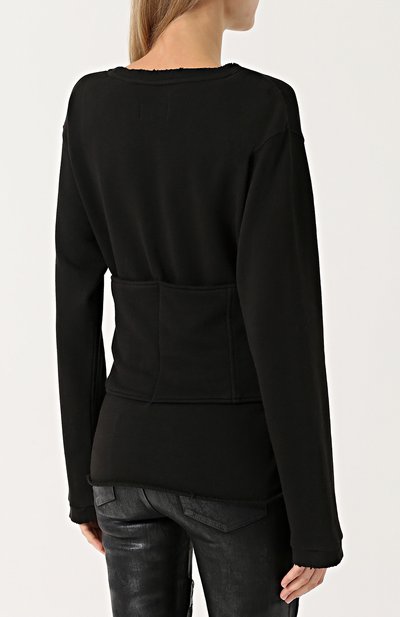 Хлопковый пуловер с круглым вырезом и шнуровкой RTA, арт. WF7KS-828N0IR, фото 4