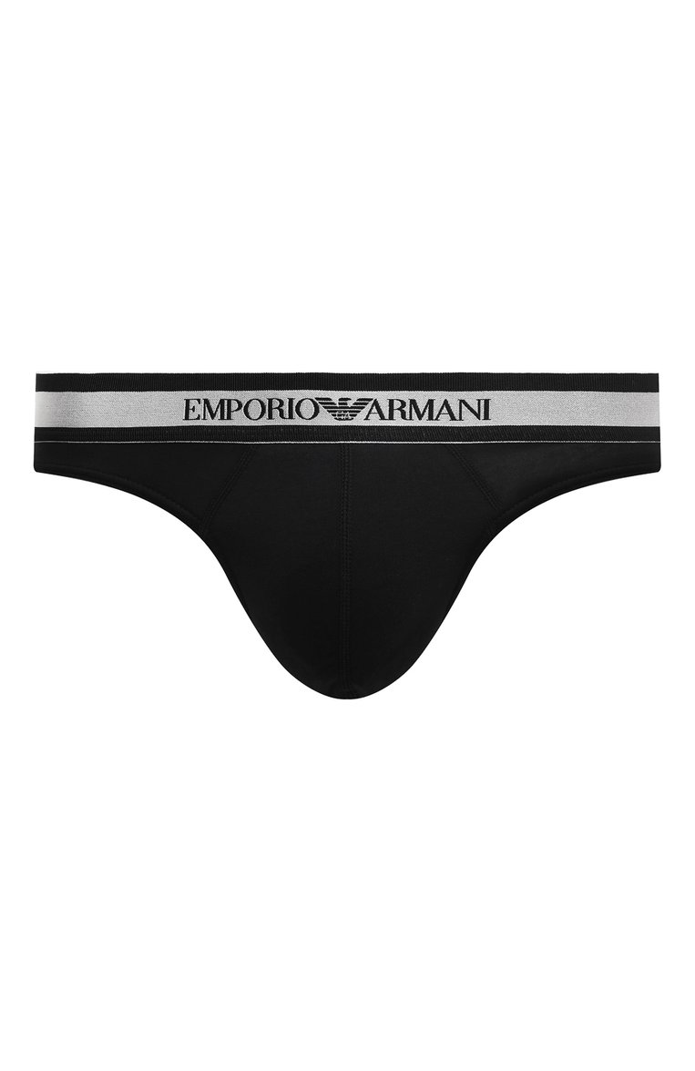 Мужские хлопковые брифы EMPORIO ARMANI черного цвета, арт. 111960/3F512 | Фото 1 (Кросс-КТ: бельё; Материал сплава: Проставлено; Нос: Не проставлено; Материал внешний: Хлопок; Мужское Кросс-КТ: Трусы)