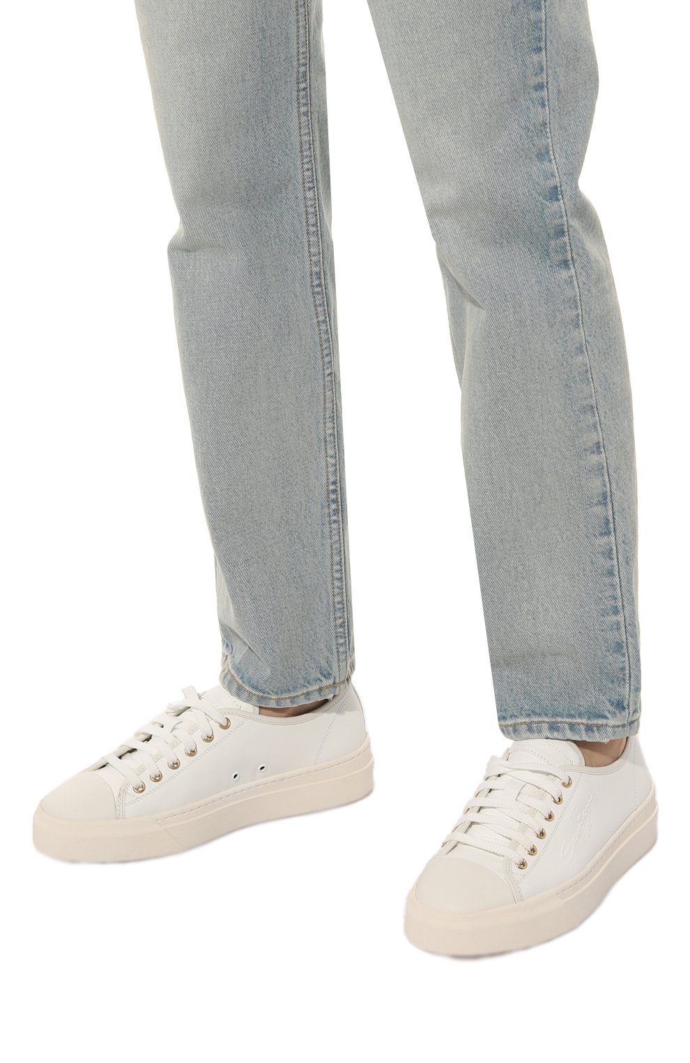 Кожаные кеды SANTONI, арт. WBGT61138PNNTIIBN50, фото 3