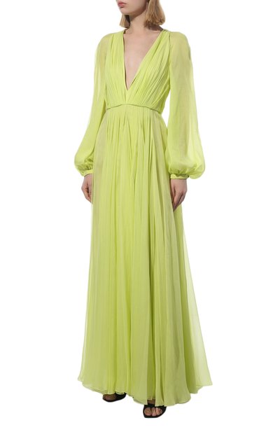 Шелковое платье VALENTINO светло-зеленого цвета по цене 974000 руб., арт. XB3VDCY52UP, фото 3 Шелковое платье VALENTINO, арт. XB3VDCY52UP, фото 3